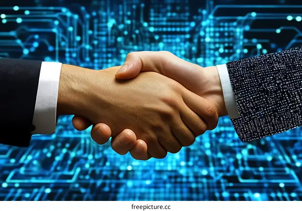 Business Deal Digital Agreement Handshake