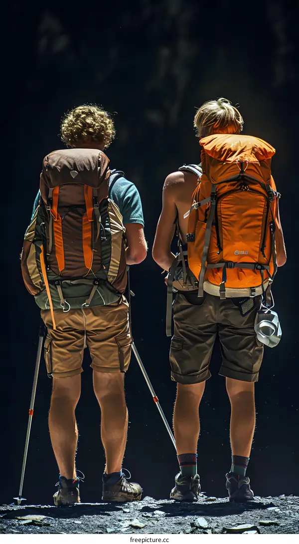 Hikers Taking a Break During Night Hike