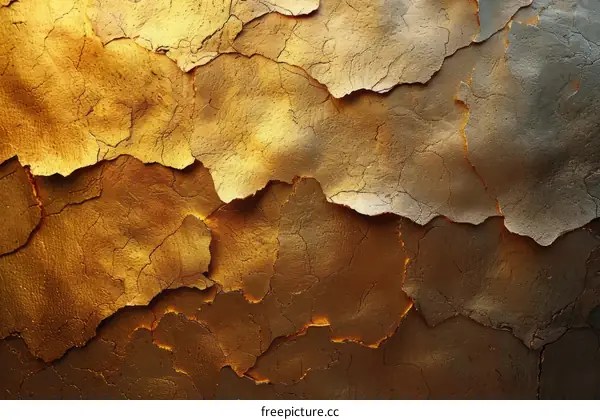 Golden cracked texture