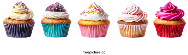 [Transparent Background PNG]Colorful Cupcakes Display for Dessert Shop