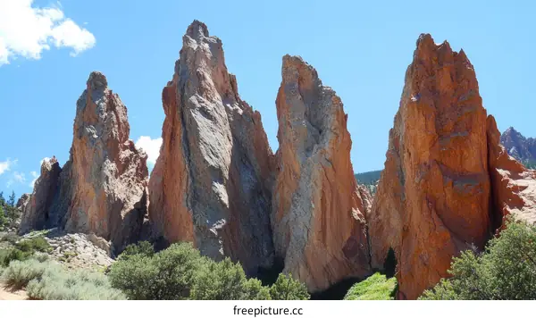 Majestic Rock Formations in a Sunny Landscape