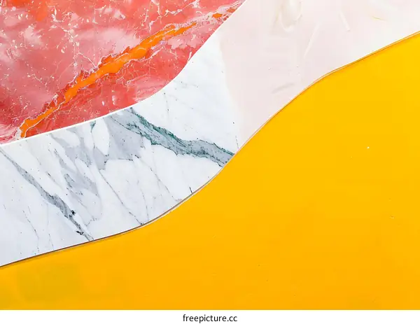 Abstract Marble Background With Red, White And Yellow Colors