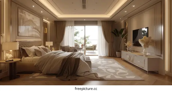 Luxury Bedroom Interior Design Illustration