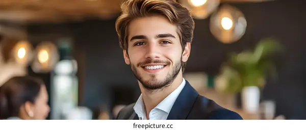 Smiling Young Man In Suit  Portrait