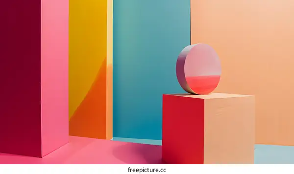 Abstract Colorful Geometric Shapes Background