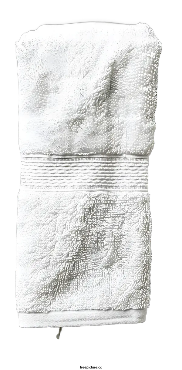 [Transparent Background PNG]White Towel Folded on White Background