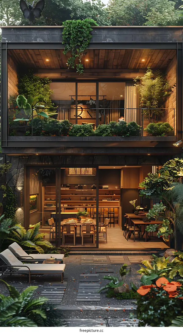 A Modern Home in a Lush Tropical Rainforest