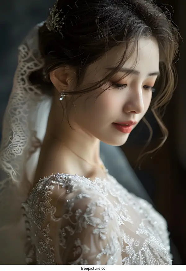 Close-up of a bride