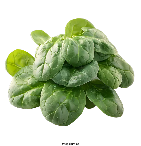 [Transparent Background PNG]Fresh Spinach Leaves on White Background