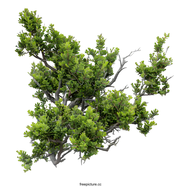 [Transparent Background PNG]Green Bush Branch Isolated on White Background