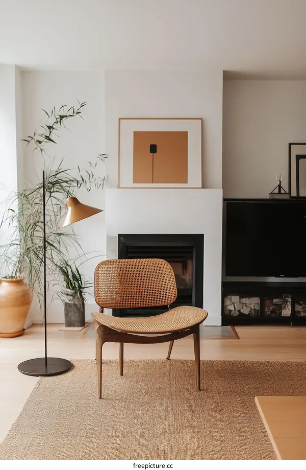 Modern Living Room Interior with Natural Elements