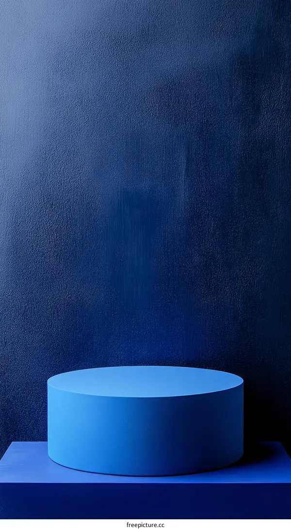 Abstract Blue Cylindrical Display Platform