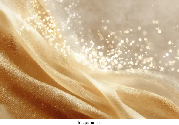 Golden Fabric Texture with Sparkling Background