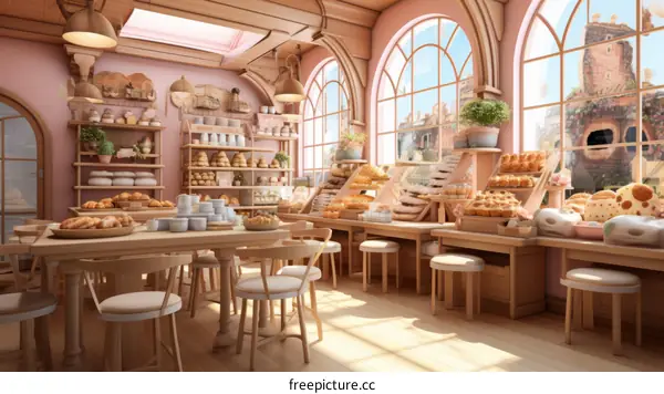 Charming European Bakery Shop Interior