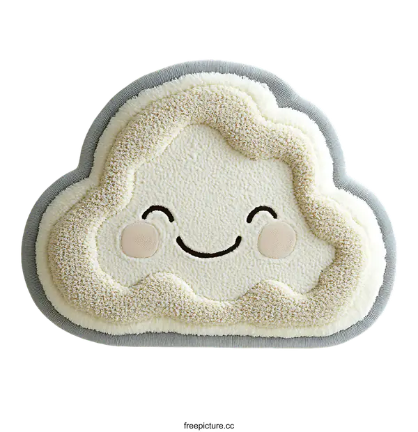 [Transparent Background PNG]Cute Cloud Shaped Plush Rug