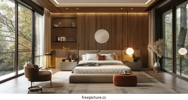 Modern Wooden Bedroom Interior Design