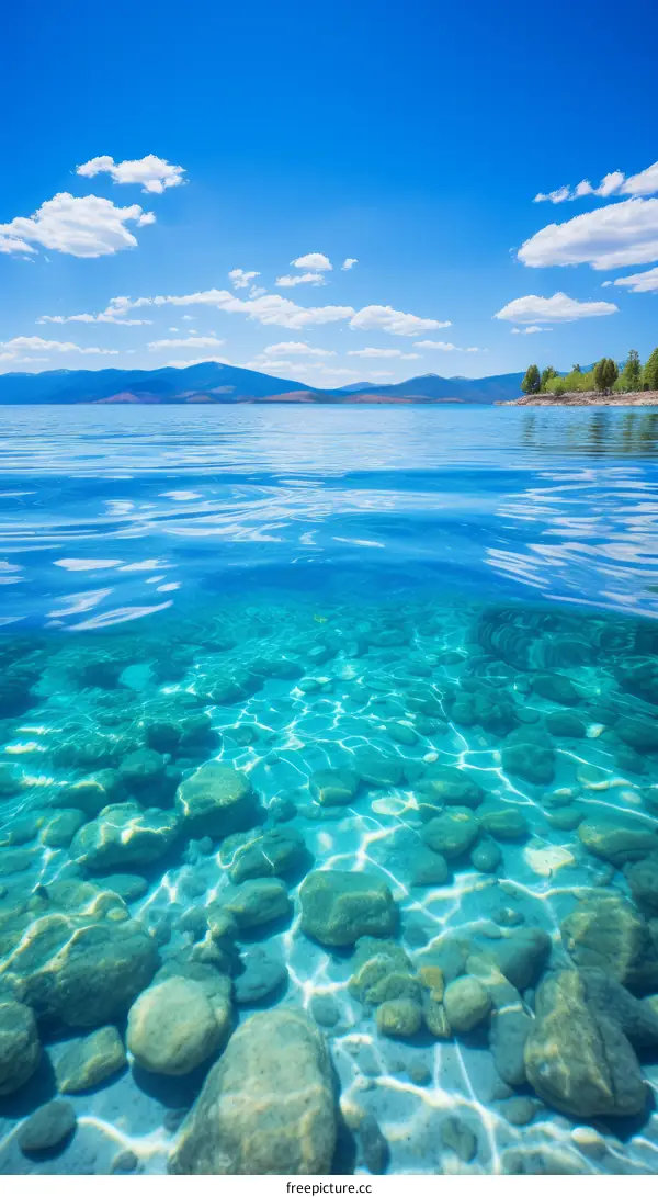 Half and Half of a Beautiful Clear Lake