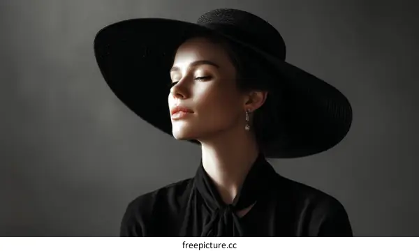 Elegant Woman in Vintage Hat Style Portrait