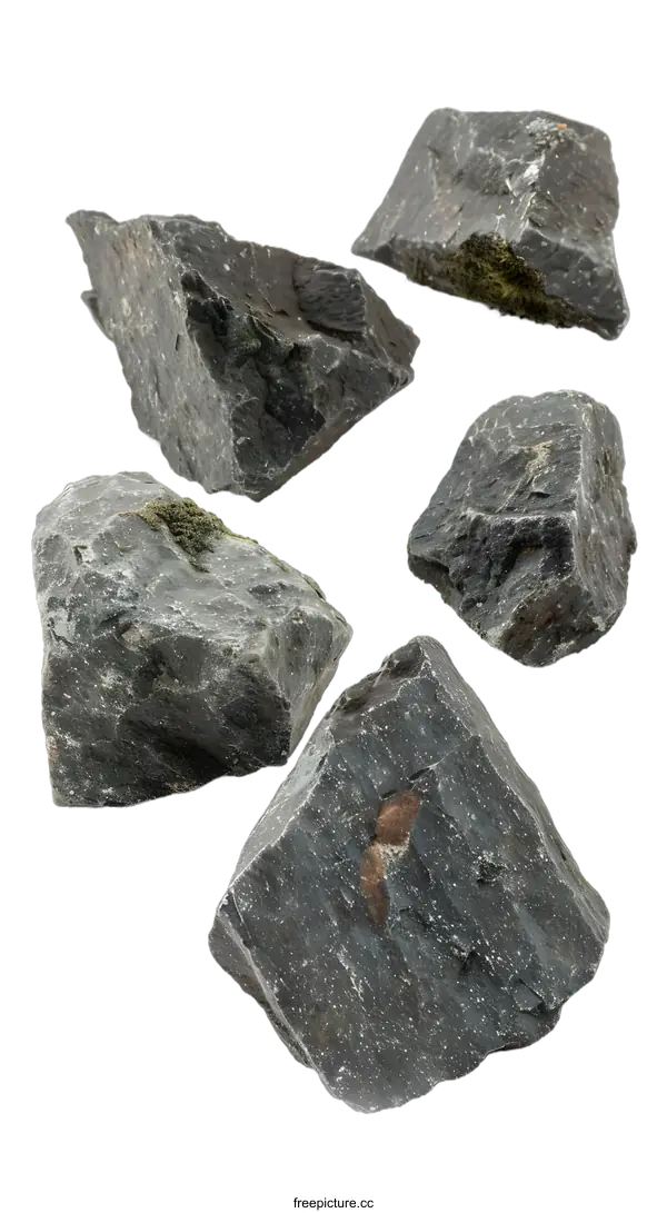 [Transparent Background PNG]Closeup of Grey Stones With White Background