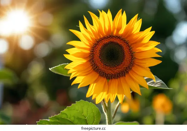 Vibrant Sunflower in Full Bloom Under Sunlight