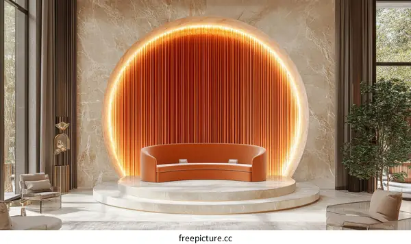 Modern Interior Design with Orange Accents