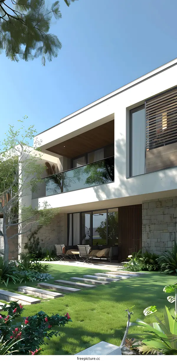 Modern House with Garden and Balcony