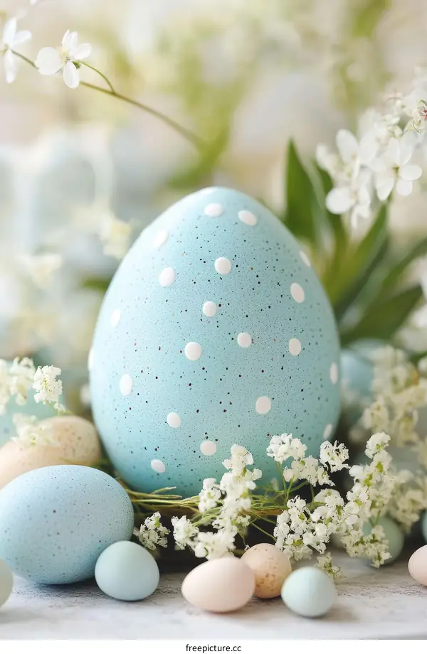 Pastel Easter Eggs with Flowers