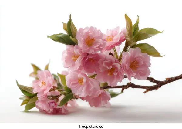 Delicate Pink Cherry Blossoms in Close-up