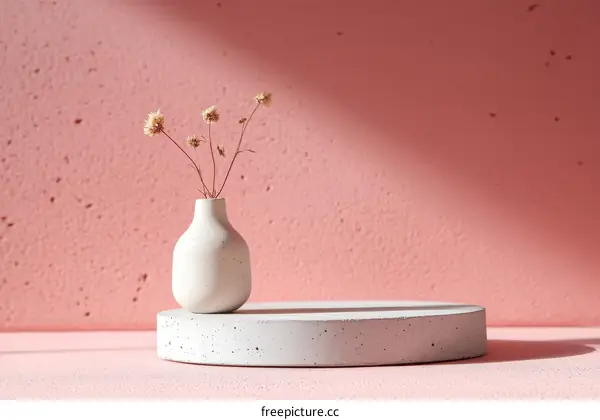 Minimalist Still Life with Vase and Dried Flowers