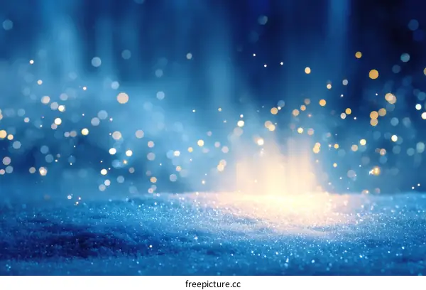 Winter Night Sparkle Background with Glitter