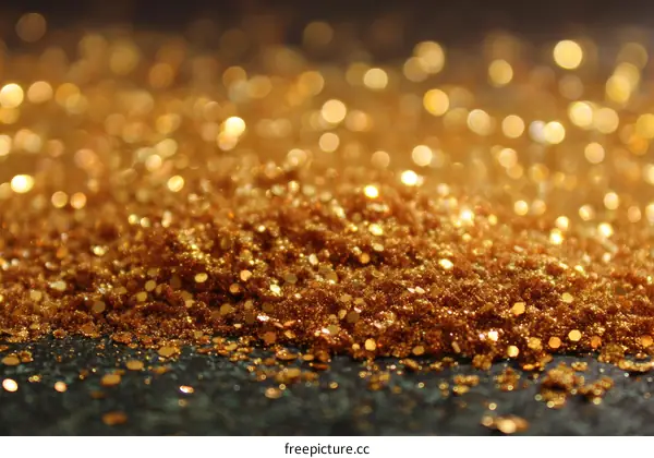 Golden Glitter Background with Bokeh Effect