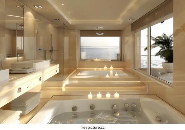 Bathroom on a luxury yacht