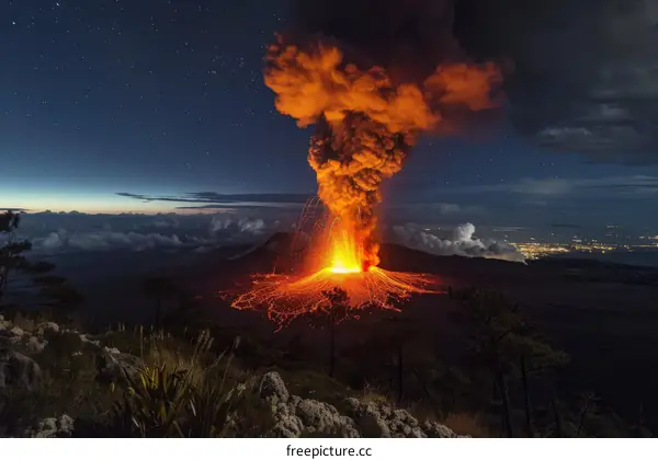 Stunning Nighttime Eruption of Mount Nyiragongo in the Democratic Republic of the Congo