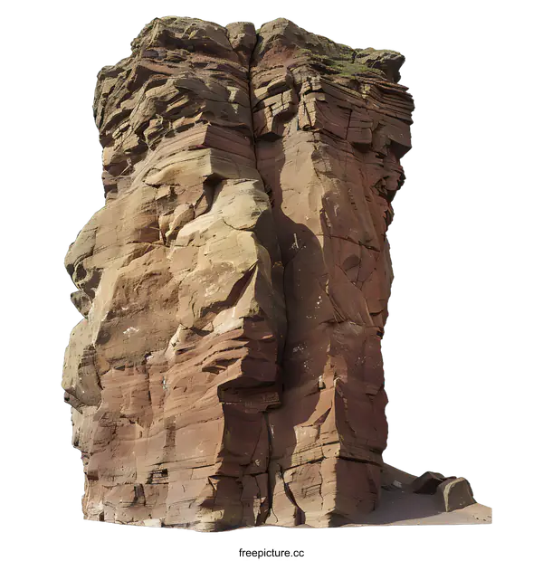 [Transparent Background PNG]Isolated Cliff Face with Rugged Texture