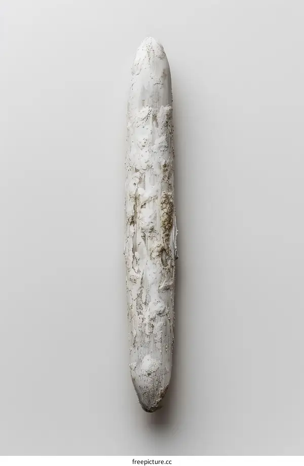 White Weathered Wood Piece on White Background