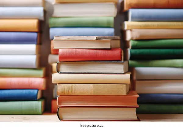 Stacked Books Colorful Collection