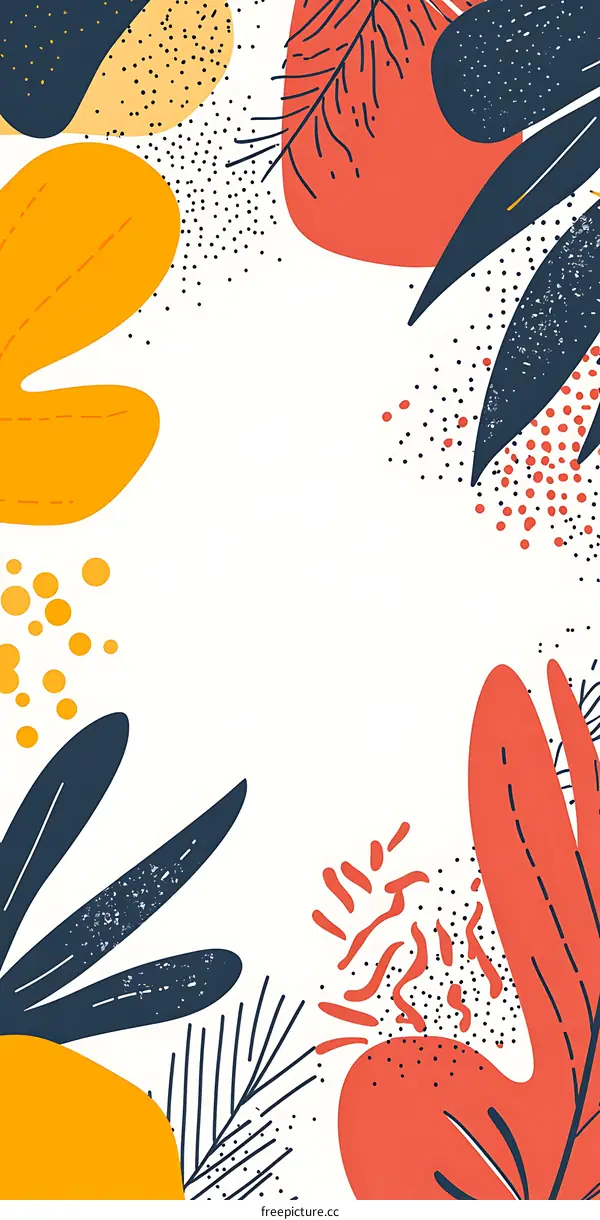 Abstract Background with Orange, Blue, and Red Shapes