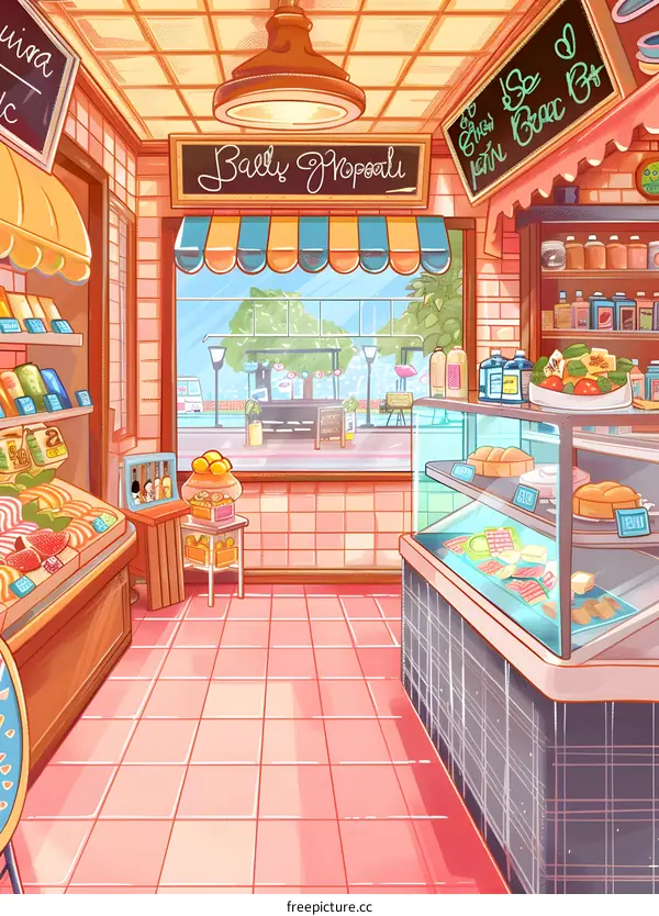 Bakery Shop Illustration With Window View