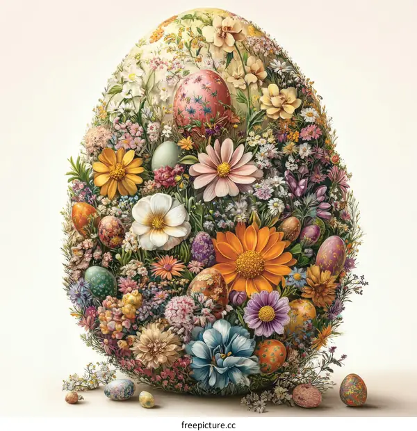 Floral Easter Egg Illustration