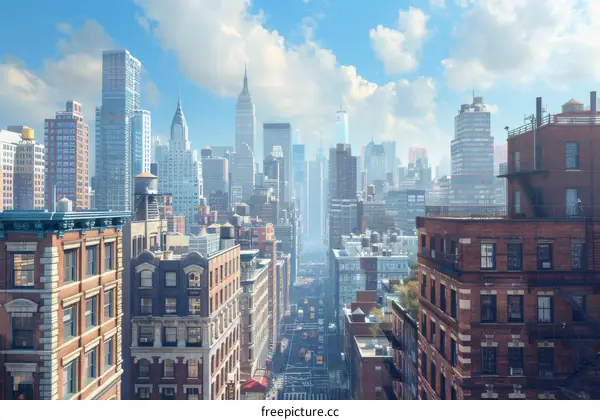 New York City Skyline View from the Lower Manhattan