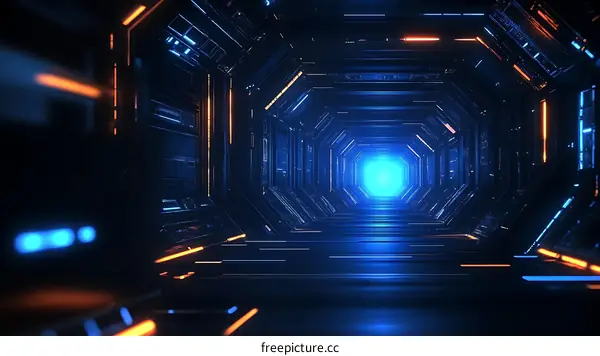 Futuristic Technological Tunnel Corridor