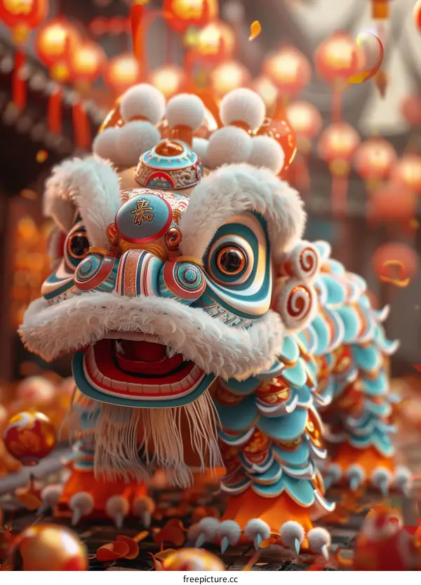 Captivating Lion Dance Performance for Chinese New Year Celebration