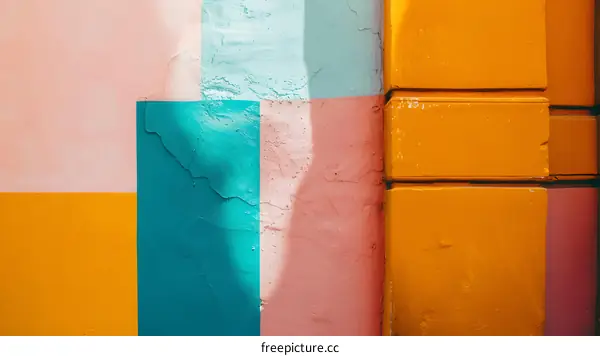 Colorful Wall Texture with Geometric Shapes