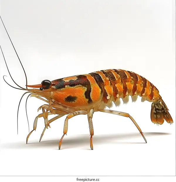 A 3D rendering of a prawn