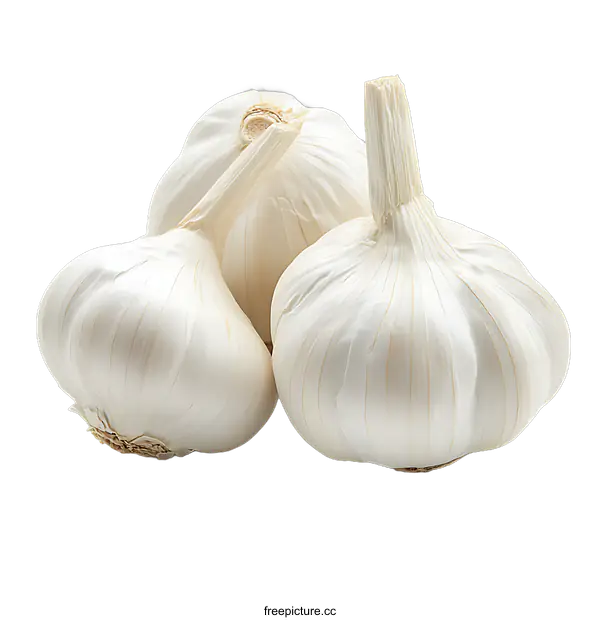 [Transparent Background PNG]Fresh Garlic Heads Close Up
