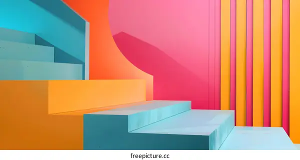 Abstract Geometric Shapes with Colorful Background