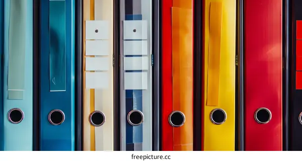 Colorful File Folders in a Row