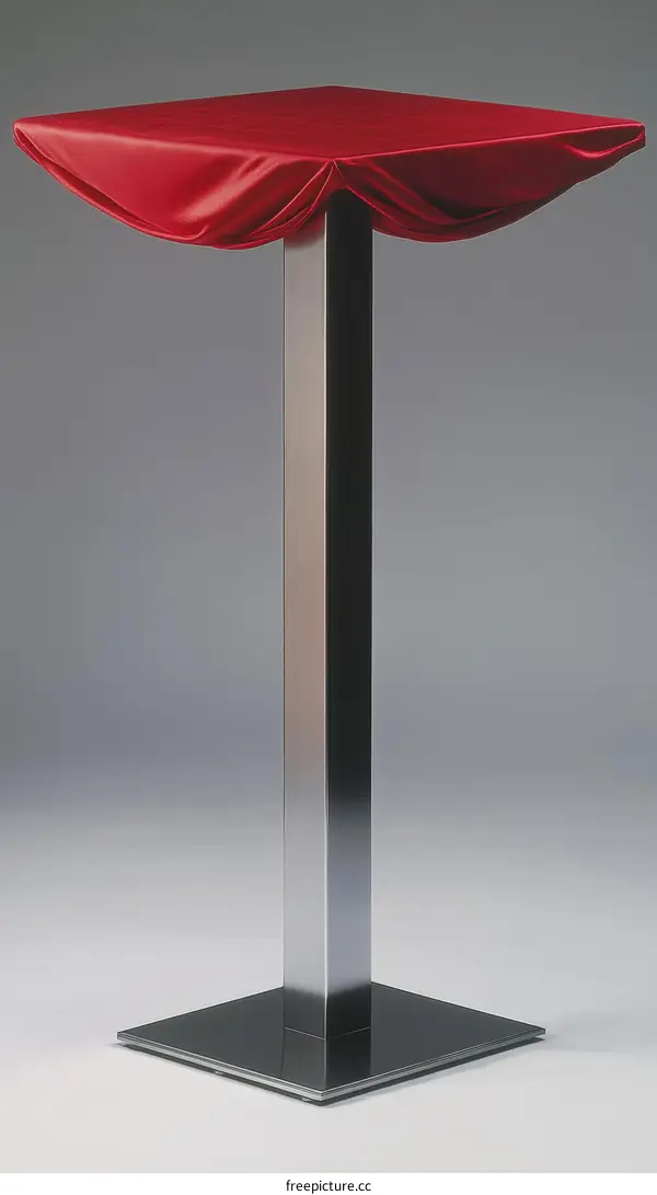 Modern Red Tablecloth Square Bar Table