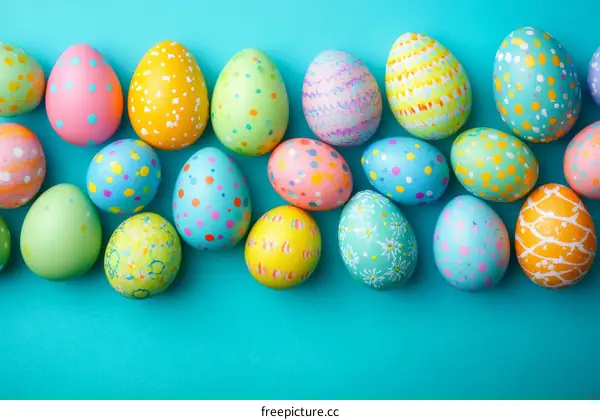 Colorful Easter Eggs Patterned Background