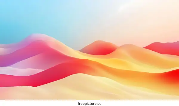Abstract Colorful Gradient Mountains Background
